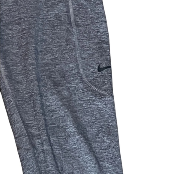 Nike Pro Leggings Womens Elastic Waist Dri Fit Training Charcoal Gray Logo Large - Picture 4 of 6